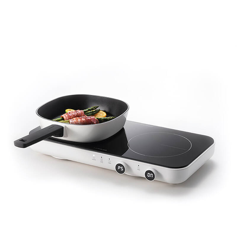 Bếp Điện Từ Đôi Locknlock Square Double Induction, 220240V, 50/60Hz, 1500W+1300W Màu Trắng - EJI326WHT, , large image number null